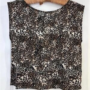 Alice + Olivia Silk Leopard Print‎ Sleeveless Top Womens XS Layering Spring Work